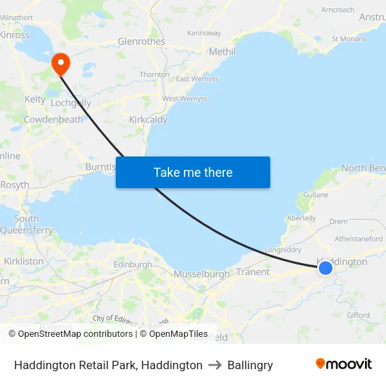 Haddington Retail Park, Haddington to Ballingry map