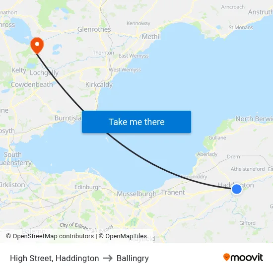 High Street, Haddington to Ballingry map