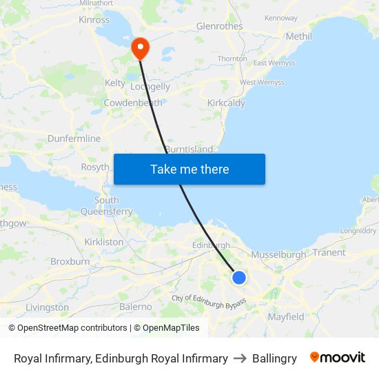 Royal Infirmary, Edinburgh Royal Infirmary to Ballingry map