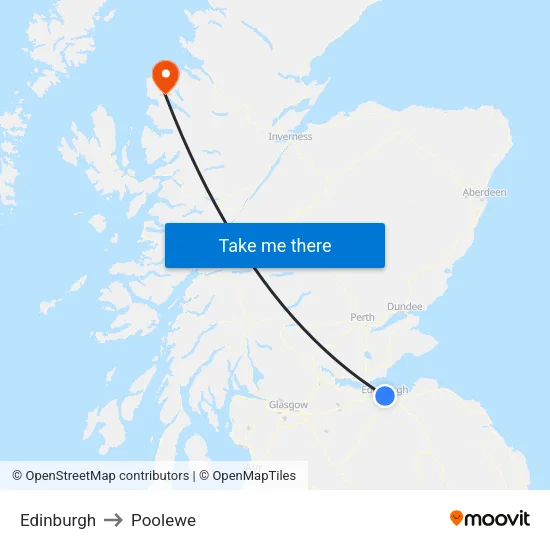 Edinburgh to Poolewe map