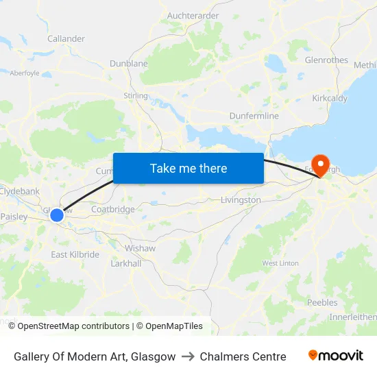 Gallery Of Modern Art, Glasgow to Chalmers Centre map