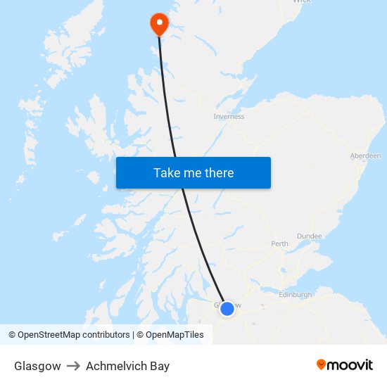 Glasgow to Achmelvich Bay map