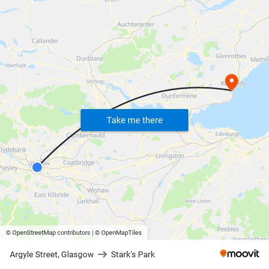 Argyle Street, Glasgow to Stark's Park map