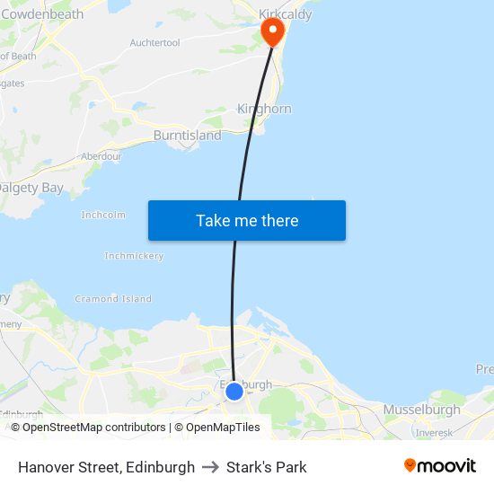 Hanover Street, Edinburgh to Stark's Park map