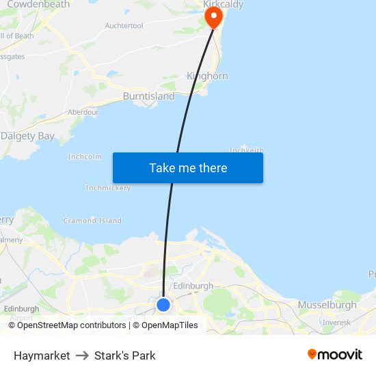 Haymarket to Stark's Park map