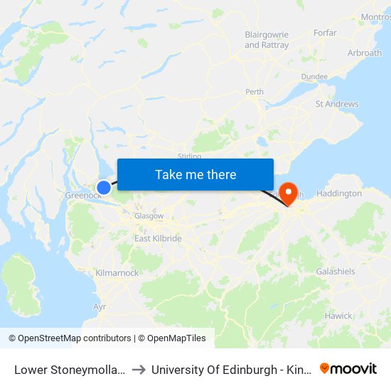 Lower Stoneymollan Road, Balloch to University Of Edinburgh - King's Buildings Campus map