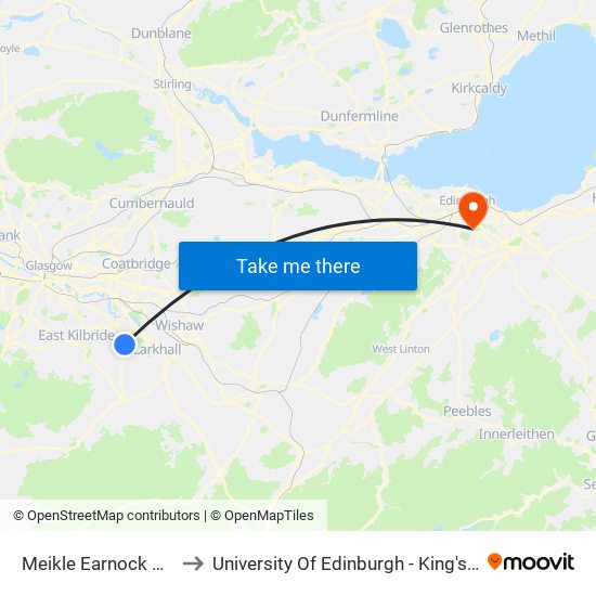 Meikle Earnock Road, Fairhill to University Of Edinburgh - King's Buildings Campus map