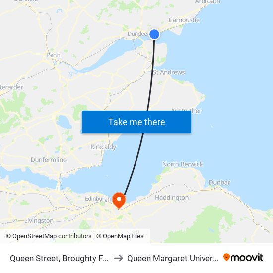 Queen Street, Broughty Ferry to Queen Margaret University map