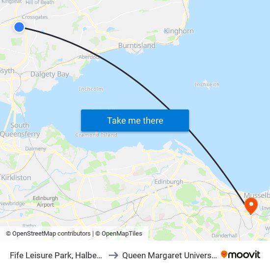 Fife Leisure Park, Halbeath to Queen Margaret University map
