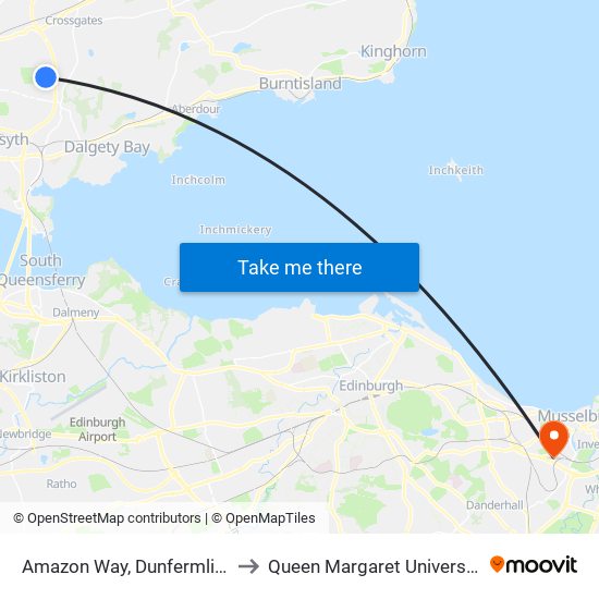 Amazon Way, Dunfermline to Queen Margaret University map