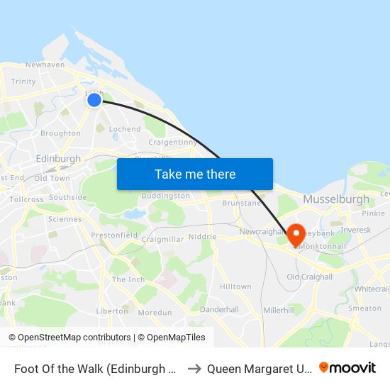 Foot Of the Walk (Edinburgh Trams), Leith to Queen Margaret University map