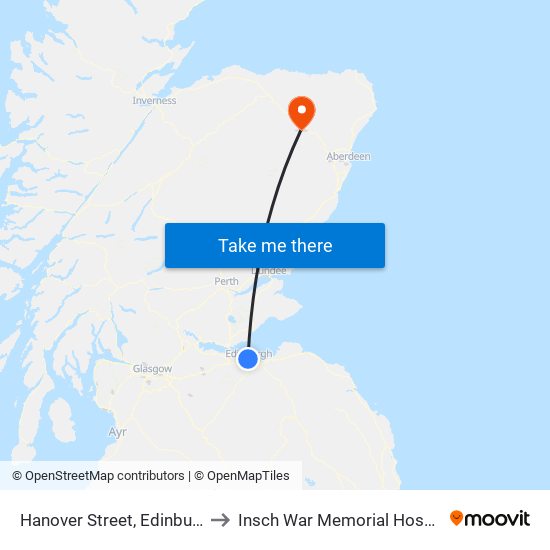 Hanover Street, Edinburgh to Insch War Memorial Hospital map