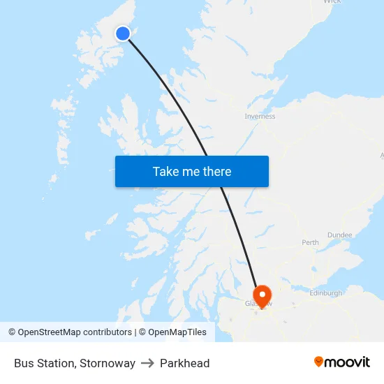 Bus Station, Stornoway to Parkhead map