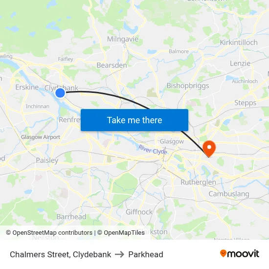 Chalmers Street, Clydebank to Parkhead map