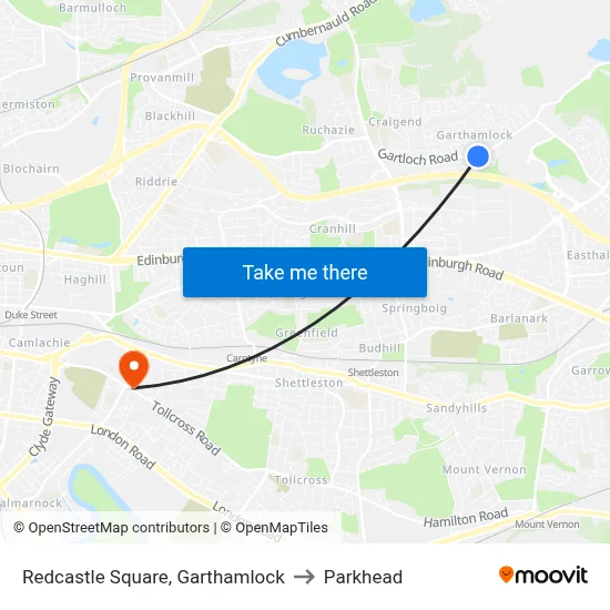 Redcastle Square, Garthamlock to Parkhead map