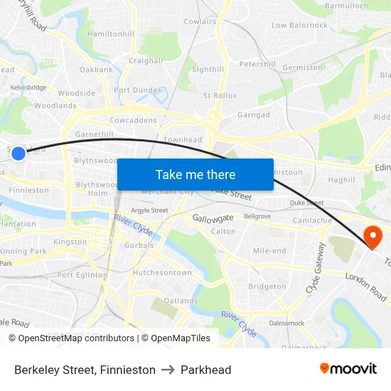 Berkeley Street, Finnieston to Parkhead map