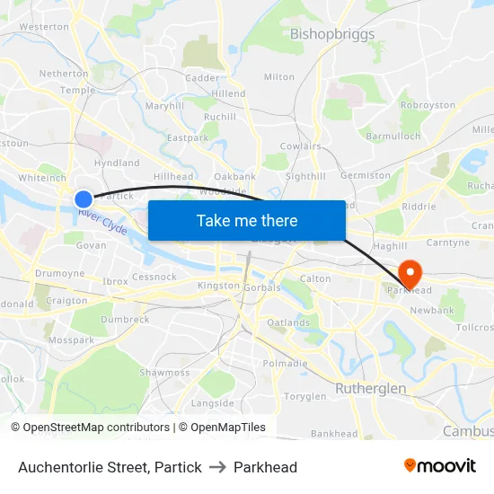 Auchentorlie Street, Partick to Parkhead map