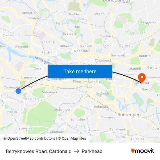 Berryknowes Road, Cardonald to Parkhead map