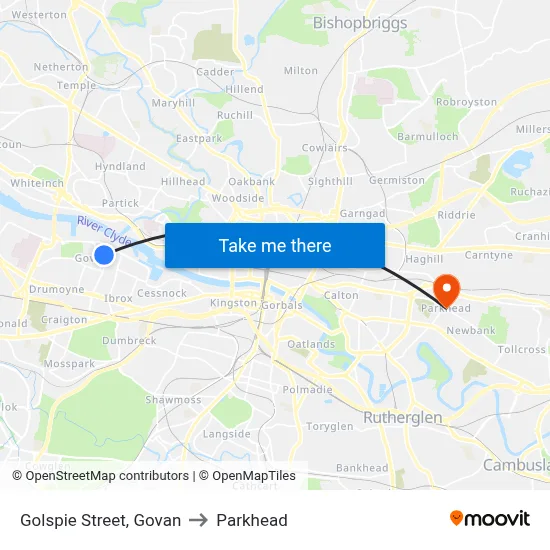Golspie Street, Govan to Parkhead map