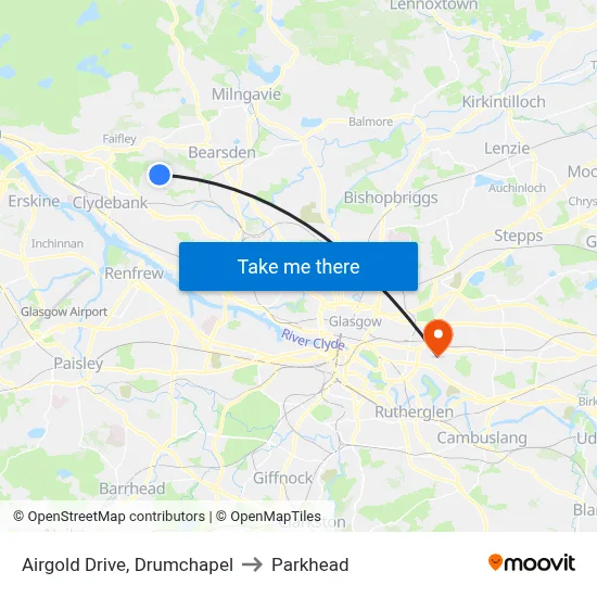 Airgold Drive, Drumchapel to Parkhead map
