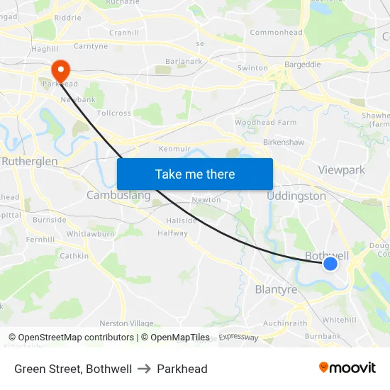 Green Street, Bothwell to Parkhead map