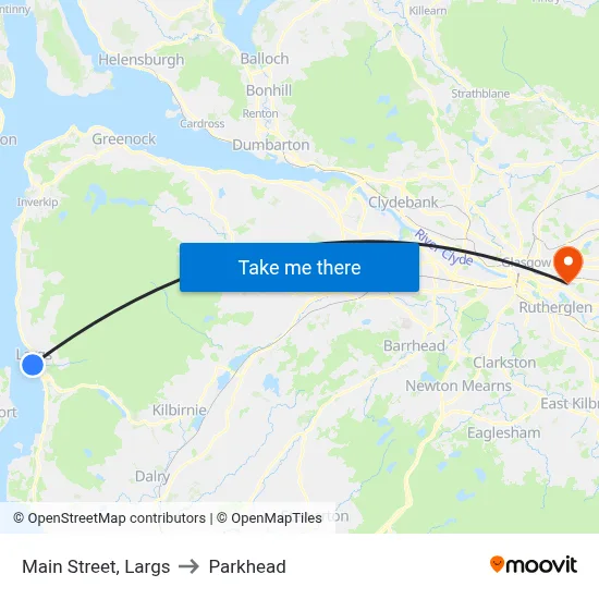 Main Street, Largs to Parkhead map