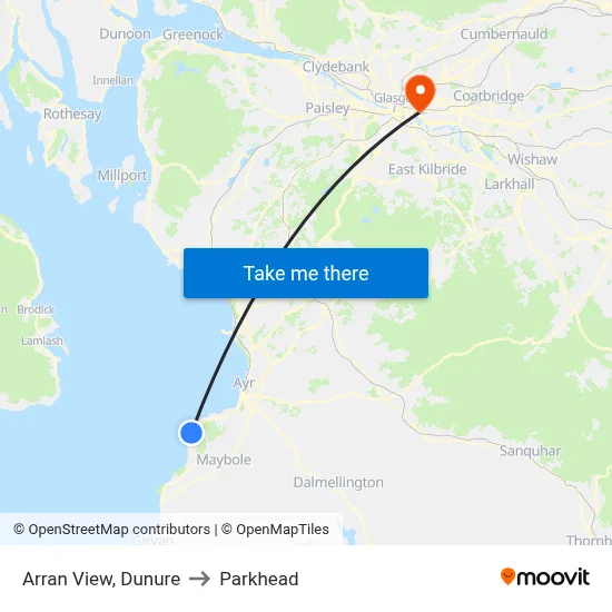 Arran View, Dunure to Parkhead map