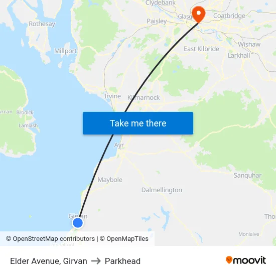 Elder Avenue, Girvan to Parkhead map