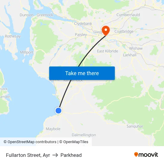 Fullarton Street, Ayr to Parkhead map
