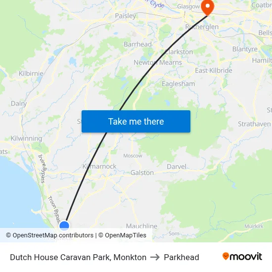 Dutch House Caravan Park, Monkton to Parkhead map