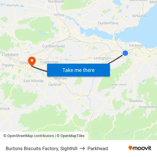 Burtons Biscuits Factory, Sighthill to Parkhead map