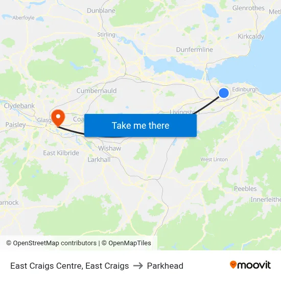 East Craigs Centre, East Craigs to Parkhead map