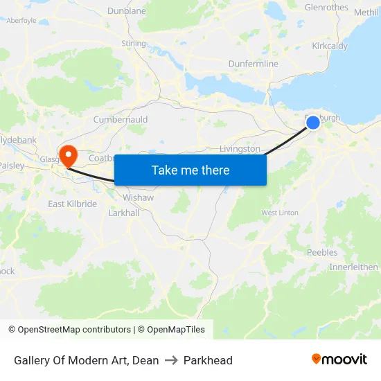 Gallery Of Modern Art, Dean to Parkhead map