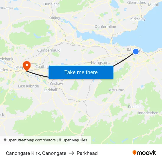 Canongate Kirk, Canongate to Parkhead map
