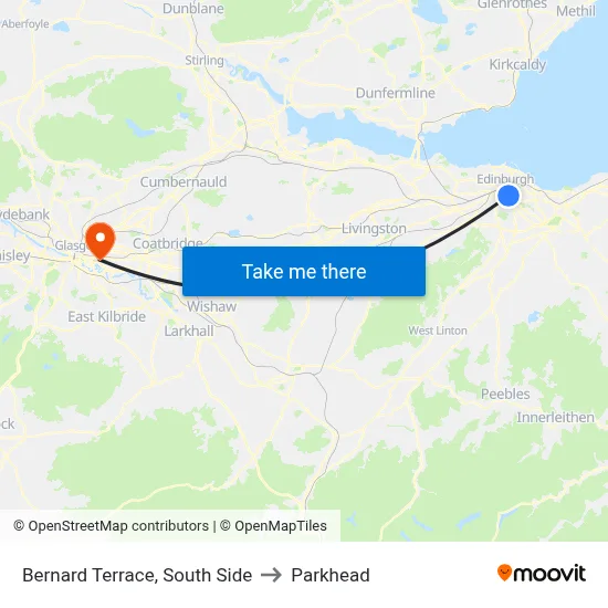 Bernard Terrace, South Side to Parkhead map