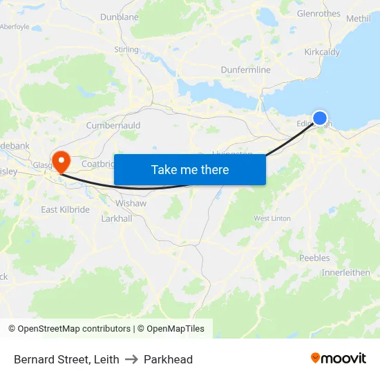Bernard Street, Leith to Parkhead map