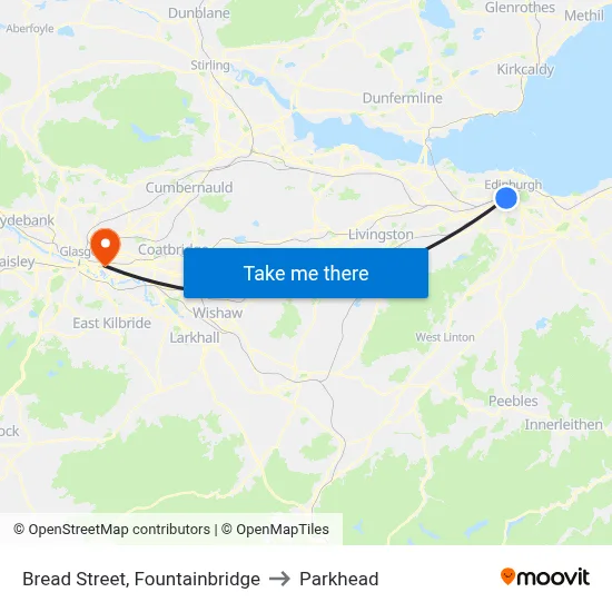 Bread Street, Fountainbridge to Parkhead map