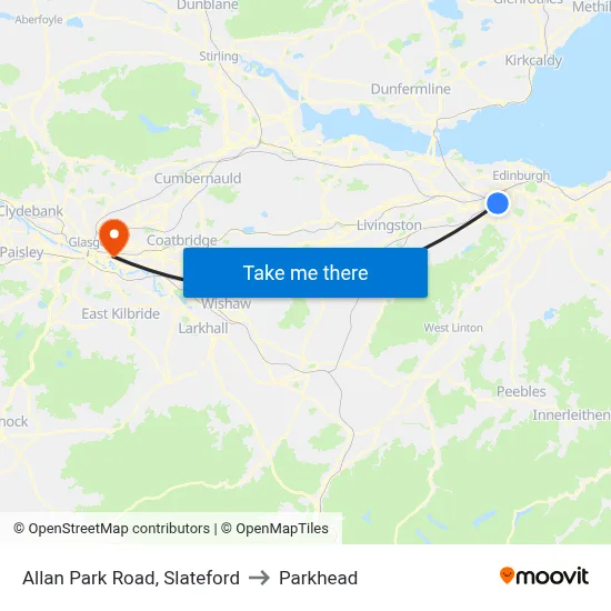 Allan Park Road, Slateford to Parkhead map