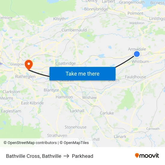 Bathville Cross, Bathville to Parkhead map