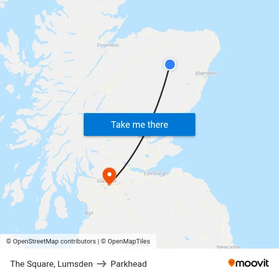 The Square, Lumsden to Parkhead map