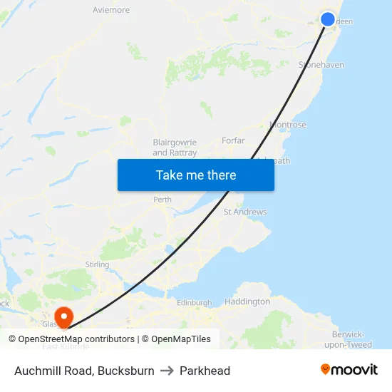 Auchmill Road, Bucksburn to Parkhead map