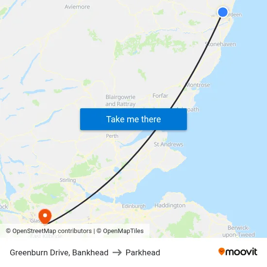 Greenburn Drive, Bankhead to Parkhead map