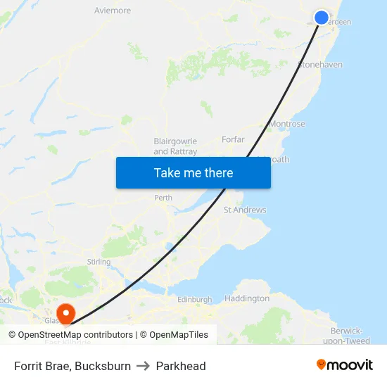 Forrit Brae, Bucksburn to Parkhead map