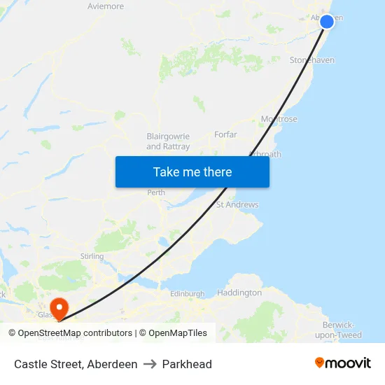 Castle Street, Aberdeen to Parkhead map