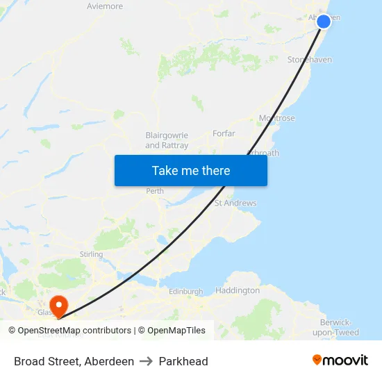 Broad Street, Aberdeen to Parkhead map