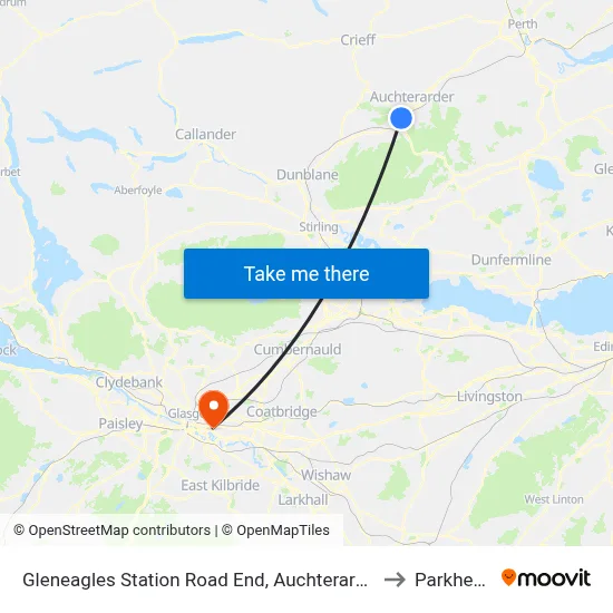 Gleneagles Station Road End, Auchterarder to Parkhead map