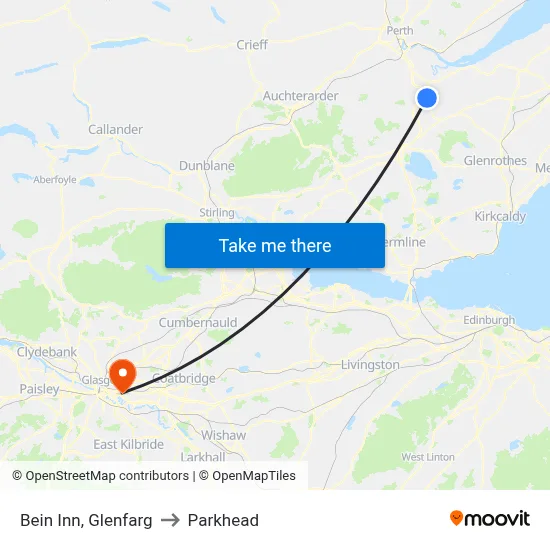 Bein Inn, Glenfarg to Parkhead map