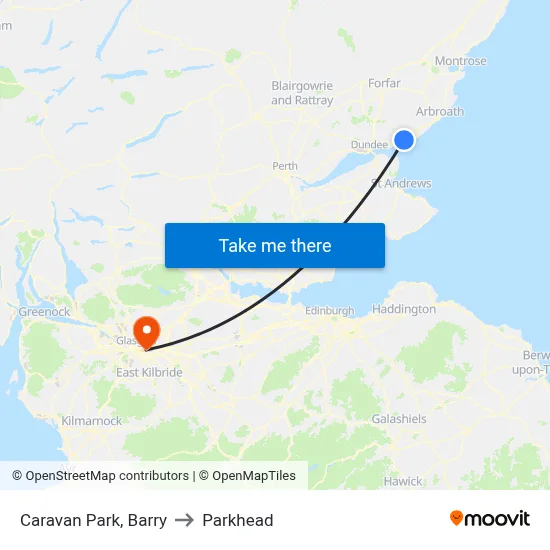 Caravan Park, Barry to Parkhead map