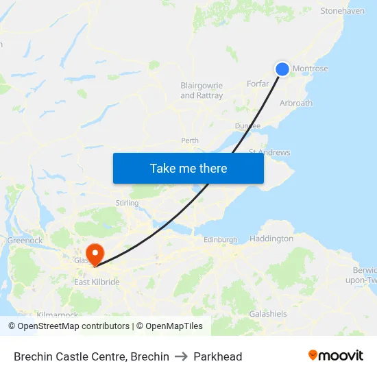 Brechin Castle Centre, Brechin to Parkhead map