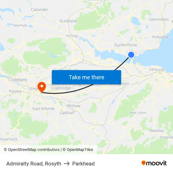 Admiralty Road, Rosyth to Parkhead map
